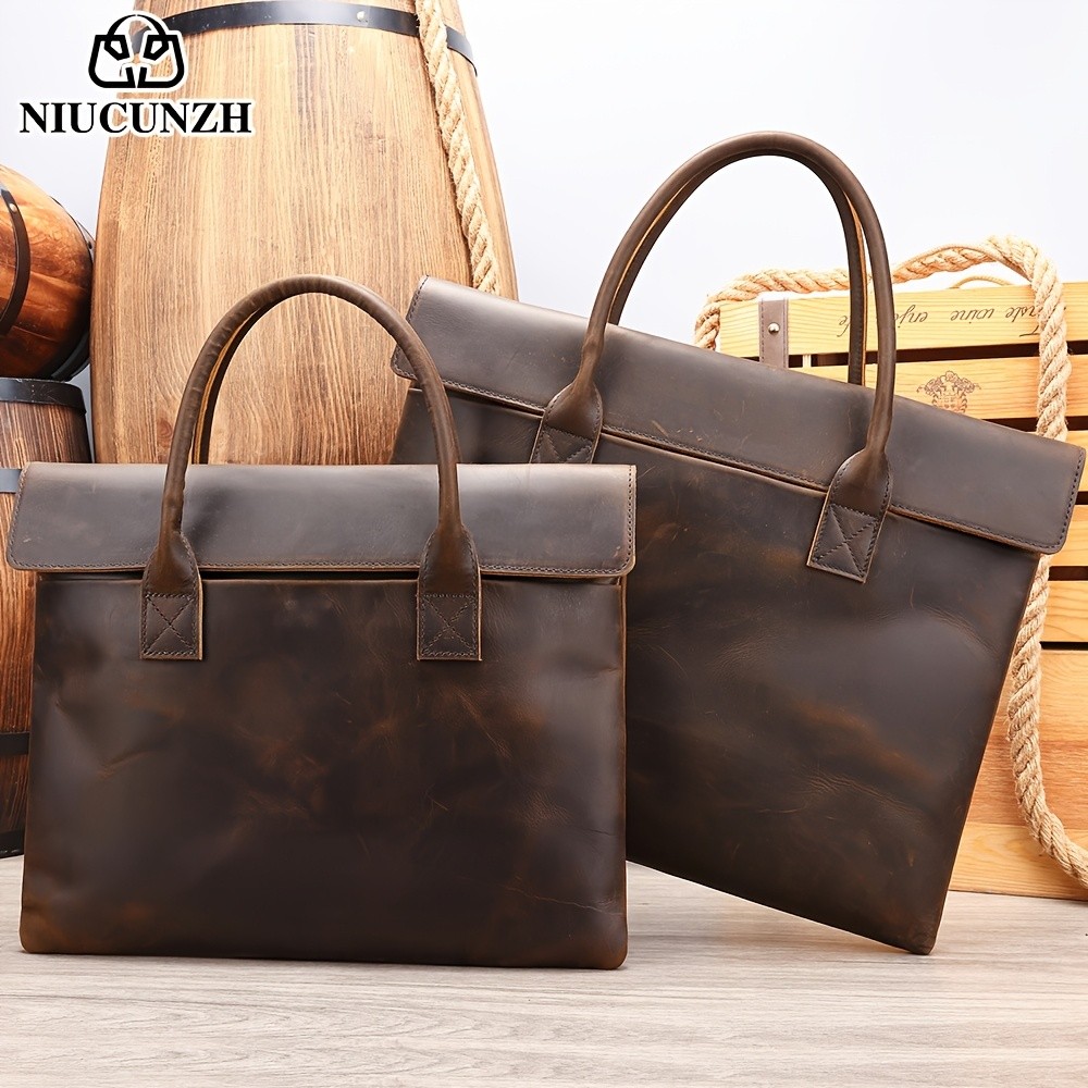 NIUCUNZH Mens Casual Top-Grain Leather Shoulder Bag  Stylish, Durable, and Ideal for Daily Commute and Business Use