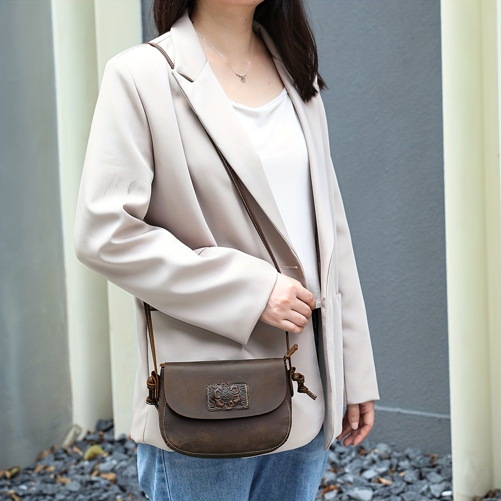 NIUCUNZH Vintage Crazy Horse Leather Mini Crossbody Bag for Women  Stylish, Durable, and Perfect for Everyday Use