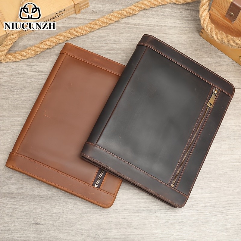 NIUCUNZH Men's Cowhide Clutch Bag  Elegant, Durable, and Perfect for Business and Storage