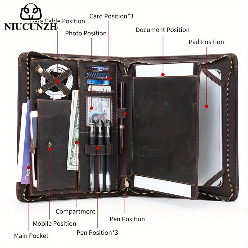 NIUCUNZH Men's Cowhide Clutch Bag  Elegant, Durable, and Perfect for Business and Storage