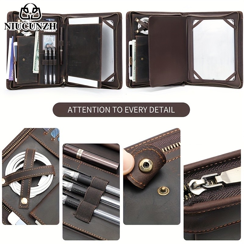 NIUCUNZH Men's Cowhide Clutch Bag  Elegant, Durable, and Perfect for Business and Storage