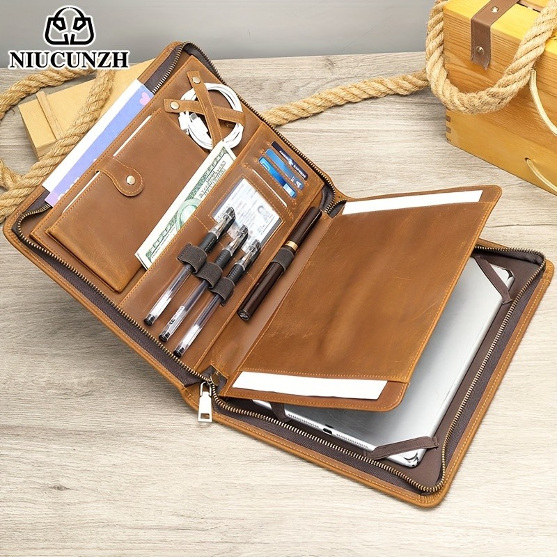 NIUCUNZH Men's Cowhide Clutch Bag  Elegant, Durable, and Perfect for Business and Storage