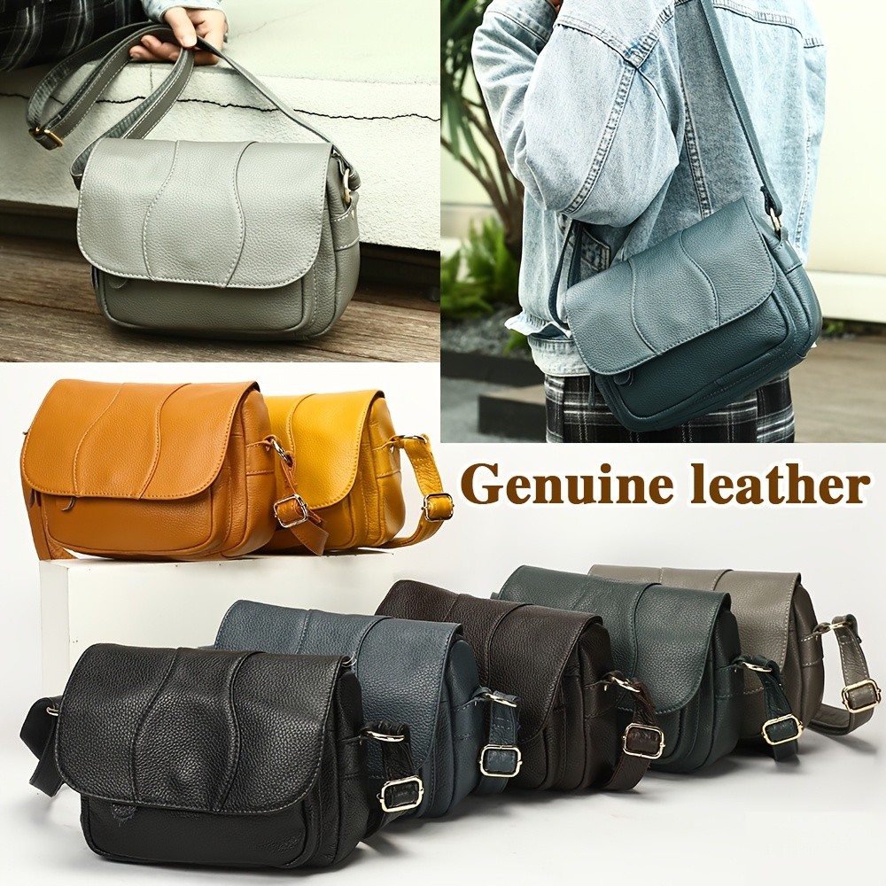 NIUCUNZH Unisex Genuine Leather Crossbody Bag  Versatile, Durable, and Stylish for Daily Use and Travel