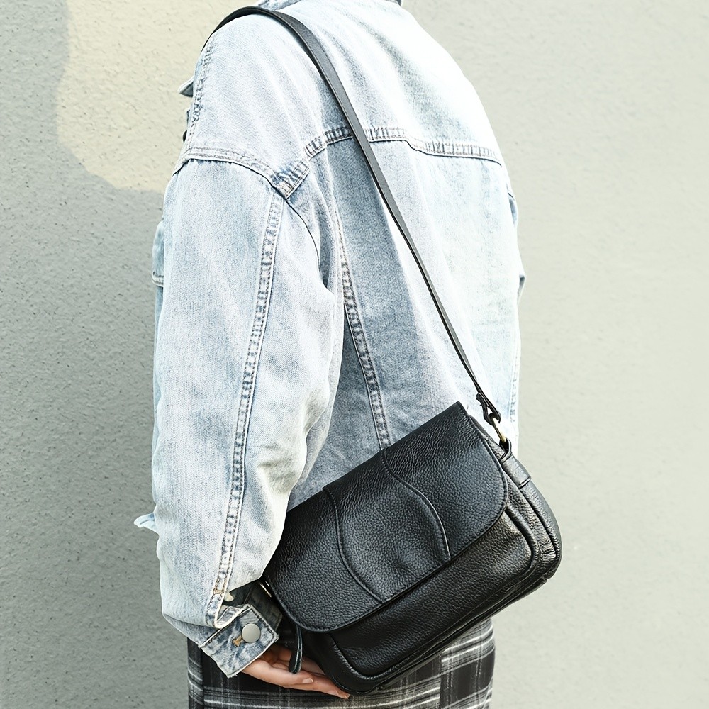 NIUCUNZH Unisex Genuine Leather Crossbody Bag  Versatile, Durable, and Stylish for Daily Use and Travel