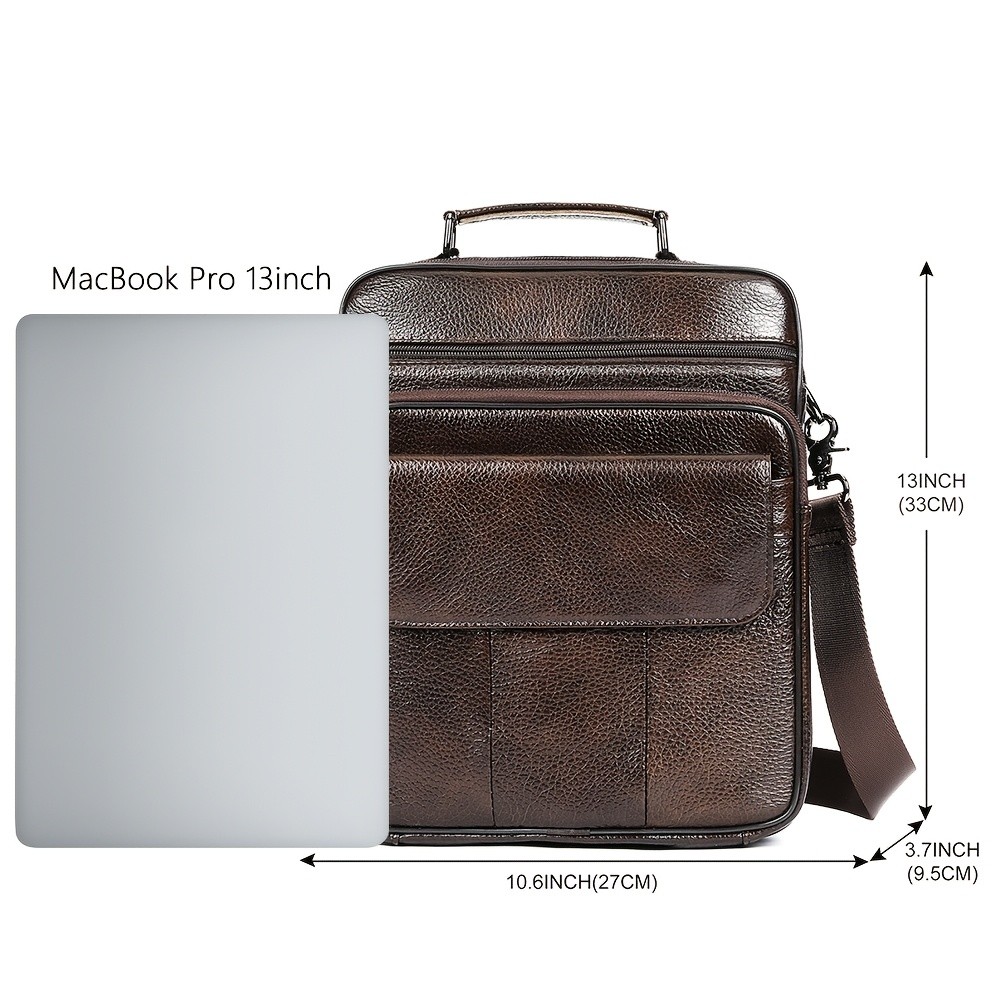 NIUCUNZH Mens Genuine Leather Vintage Full-Grade Cowhide Bag  Stylish, Durable, and Perfect for Business and Casual Use