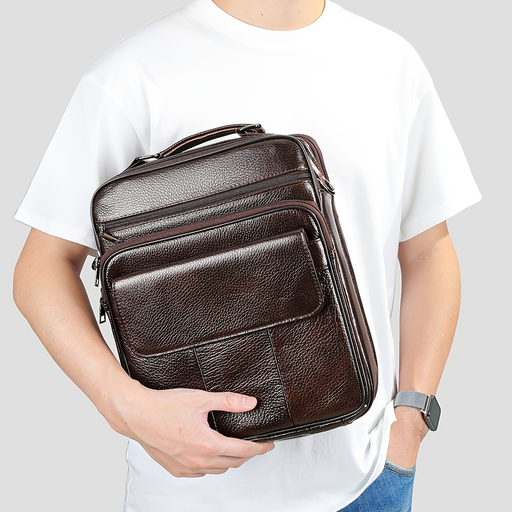 NIUCUNZH Mens Genuine Leather Vintage Full-Grade Cowhide Bag  Stylish, Durable, and Perfect for Business and Casual Use
