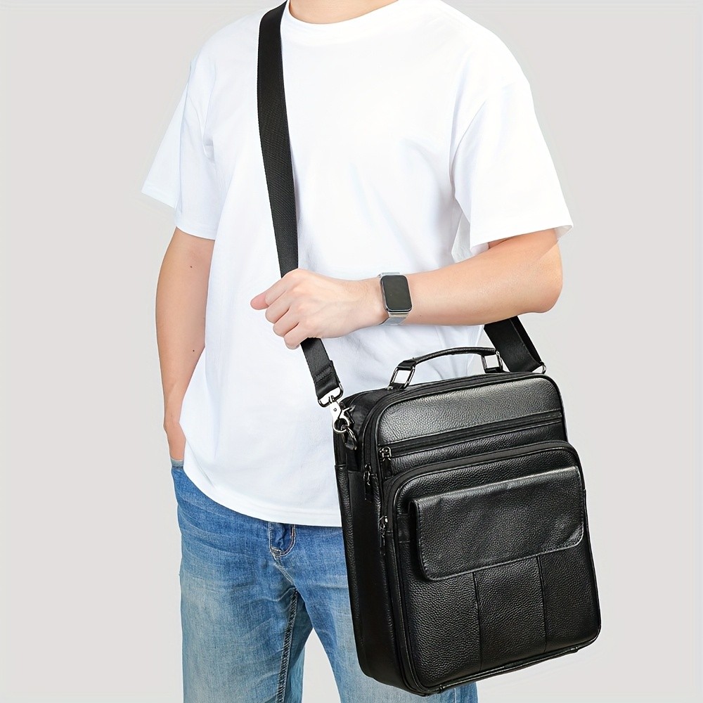 NIUCUNZH Mens Genuine Leather Vintage Full-Grade Cowhide Bag  Stylish, Durable, and Perfect for Business and Casual Use