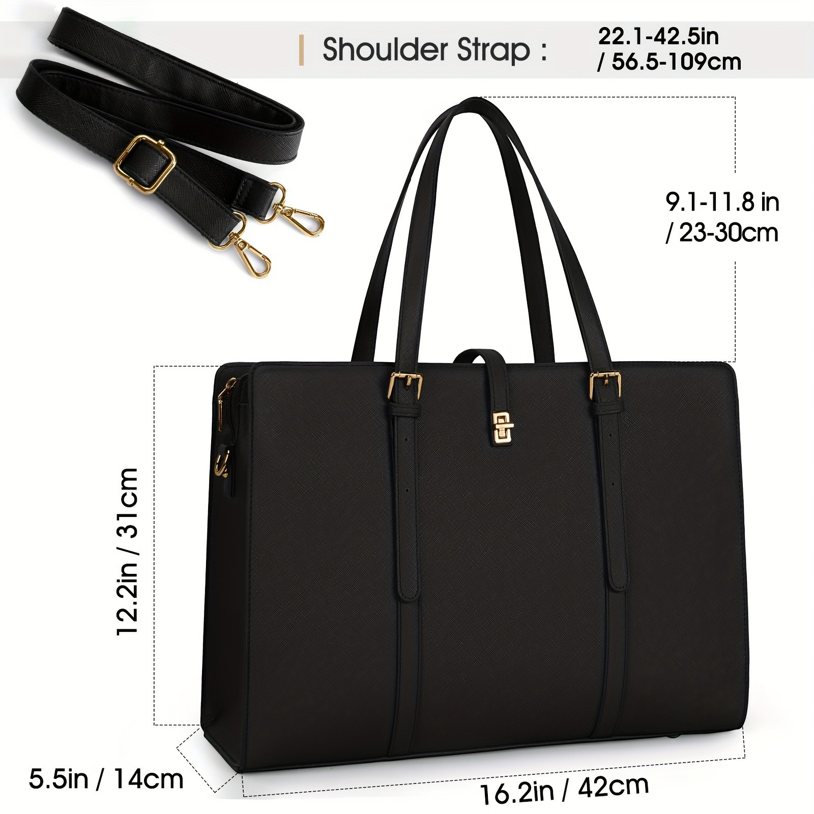 IGOLUMON Womens 39.62 cm Laptop Tote Bag  Stylish, Spacious, and Perfect for Work, Business, and Travel