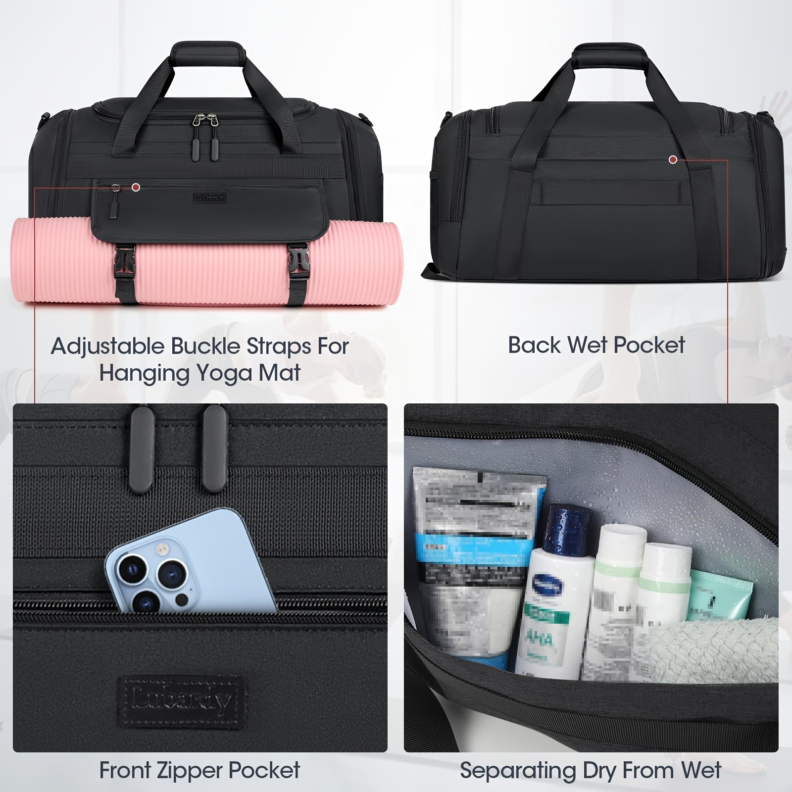 IGOLUMON Mens 40L-55L Fitness Bag  Spacious, Durable, and Perfect for Gym, Travel, and Sports Enthusiasts