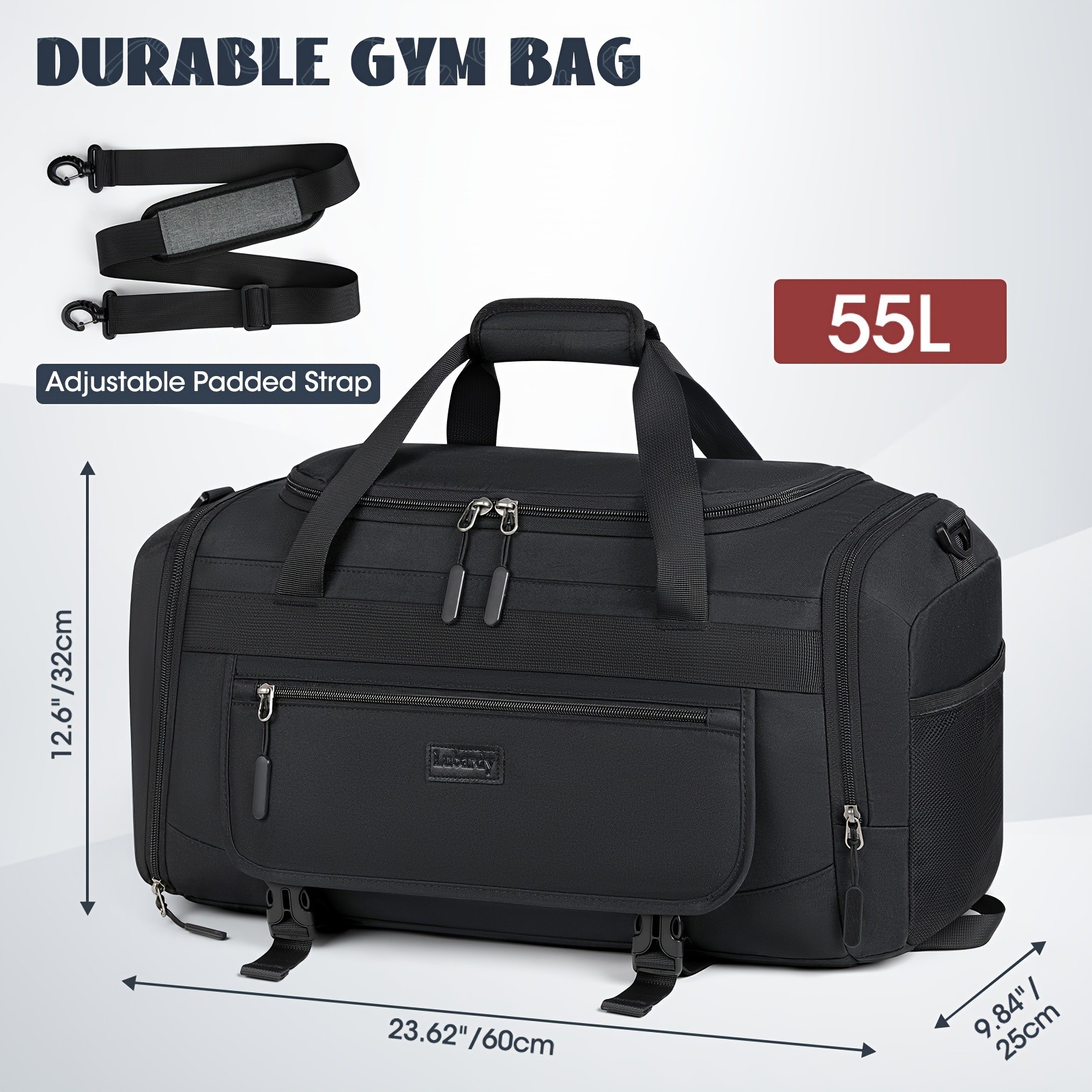IGOLUMON Mens 40L-55L Fitness Bag  Spacious, Durable, and Perfect for Gym, Travel, and Sports Enthusiasts