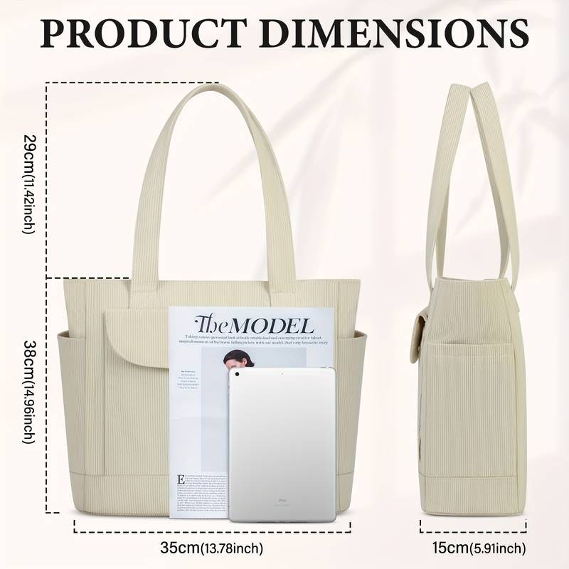 IGOLUMON Womens Lightweight Corduroy Tote Bag  Stylish, Durable, and Perfect for Everyday Use