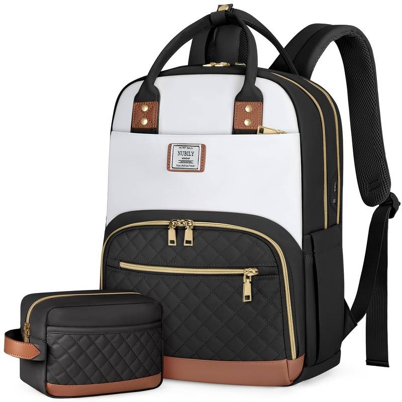 NUBILY Women's 39.62cm Laptop Backpack  Heavy-Duty, Anti-Theft Design with Adjustable Straps for Travel and Everyday Use