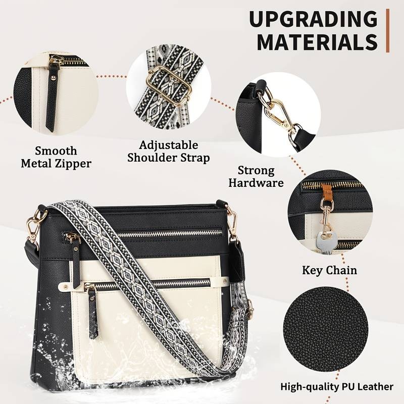 IGOLUMON Womens Crossbody Bag with Adjustable Strap  Lightweight Handbag with Golden-Tone Hardware for Casual & Formal Use