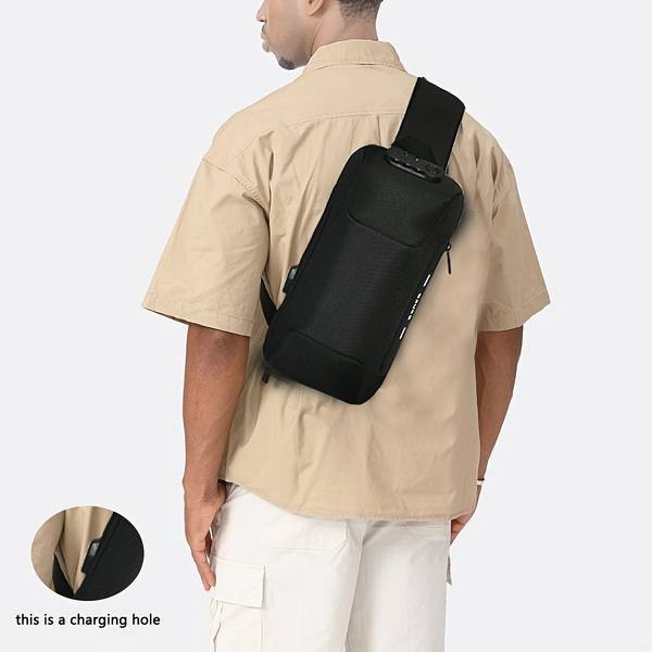 OZUKO Unisex Chest Bag with Anti-Theft Password Lock Lightweight Crossbody Sling Bag for Daily Commuting and Travel