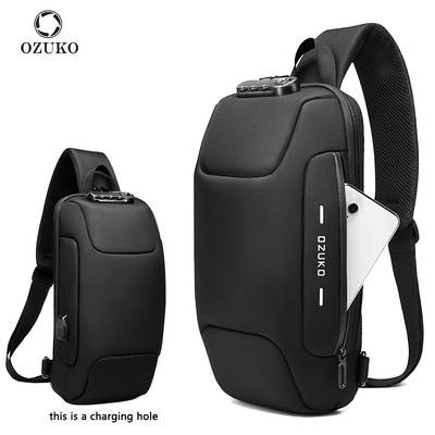 OZUKO Unisex Chest Bag with Anti-Theft Password Lock Lightweight Crossbody Sling Bag for Daily Commuting and Travel