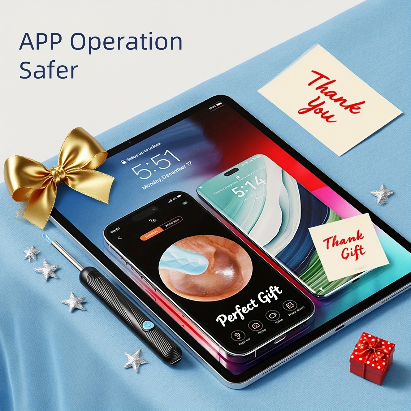 ANYDEAR 8pcs Ear Cleaning Kit with Camera and Light