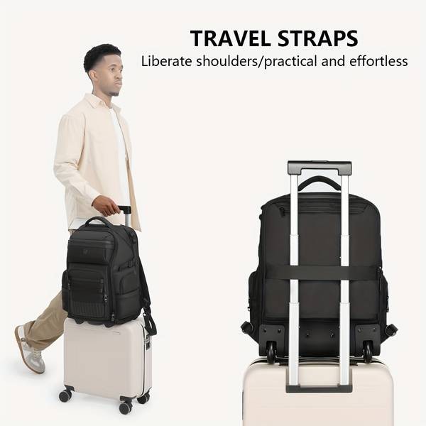 OZUKO Business Travel Backpack  18-Inch Multifunctional Inline Skate Trolley Bag with Aluminum Alloy Frame