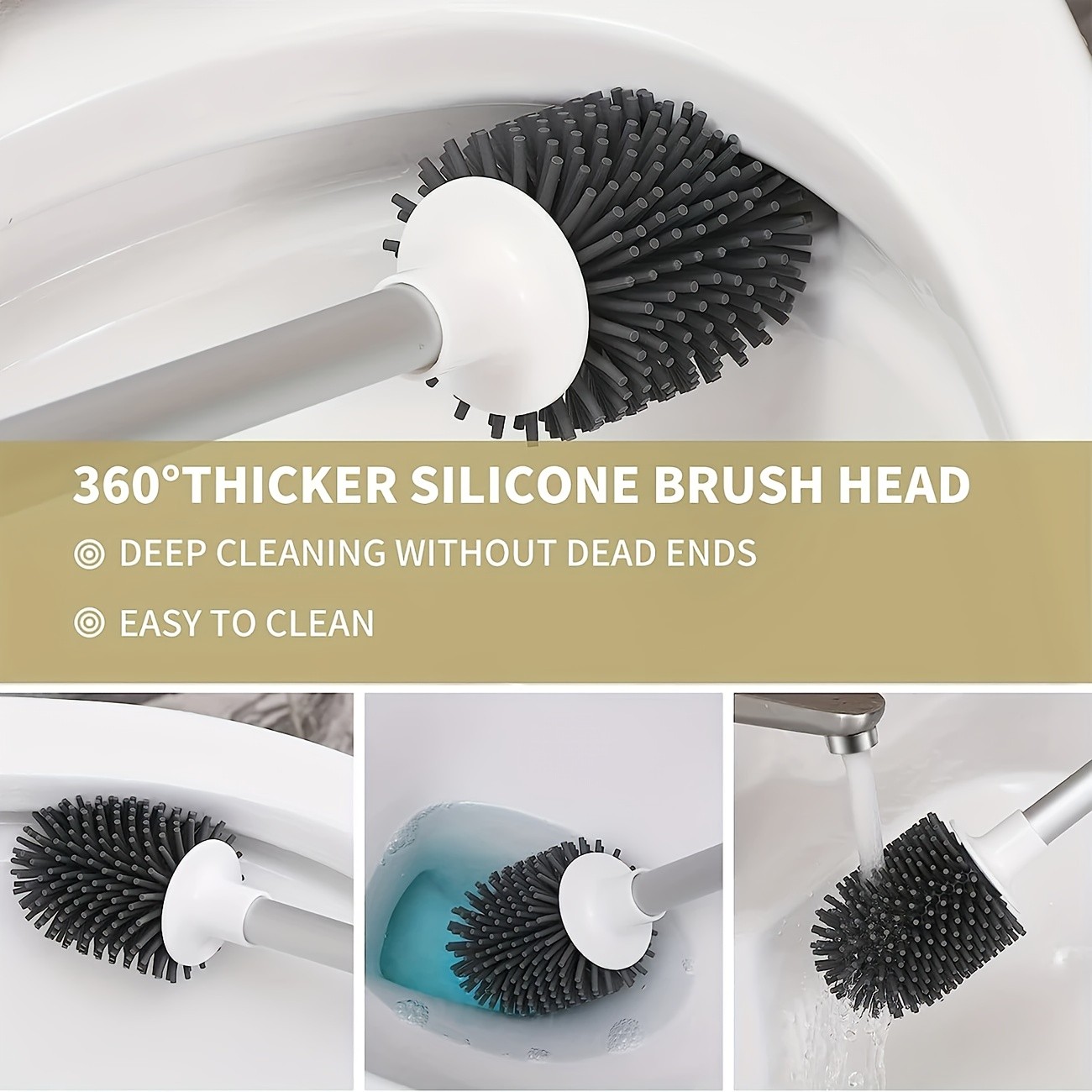 VISNFA One-Piece Toilet Brush with Strong Friction