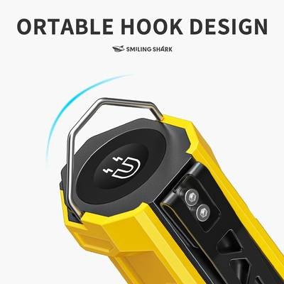 SMILING SHARK GZ5106 Super Bright LED Flashlight  7 Lighting Modes, Rechargeable Work Lamp with USB Charging Cable