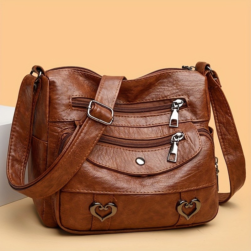 Perfect Lily Heart-Shaped Pendant Crossbody Bag