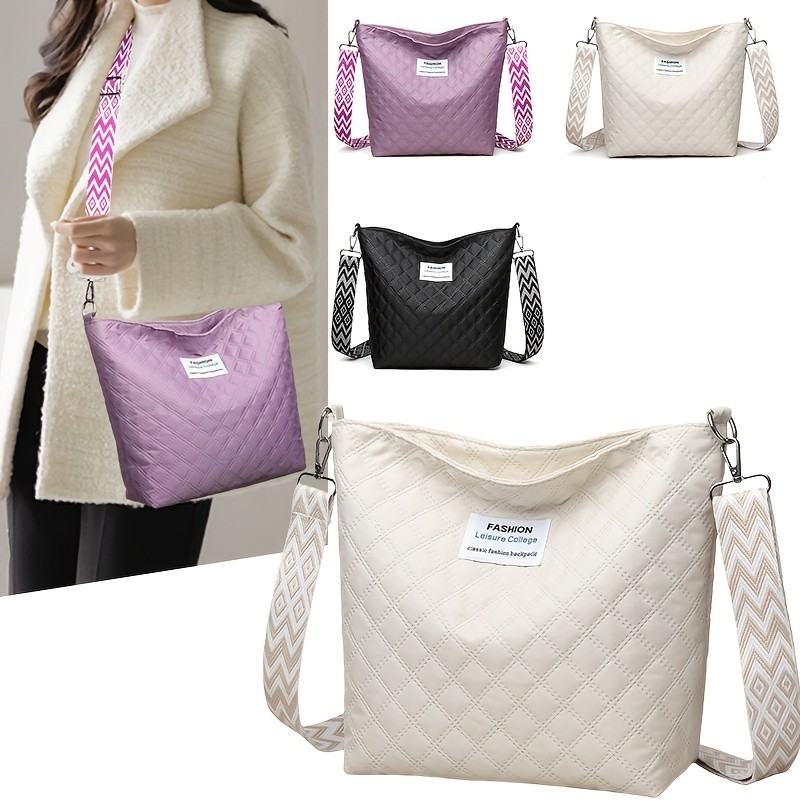 Perfect Lily Fashion Quilted Nylon Crossbody Bag
