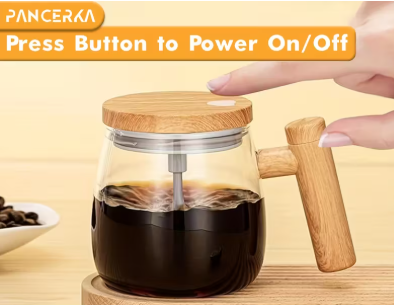 PANCERKA High Borosilicate Glass Electric Self-Stirring Mug
