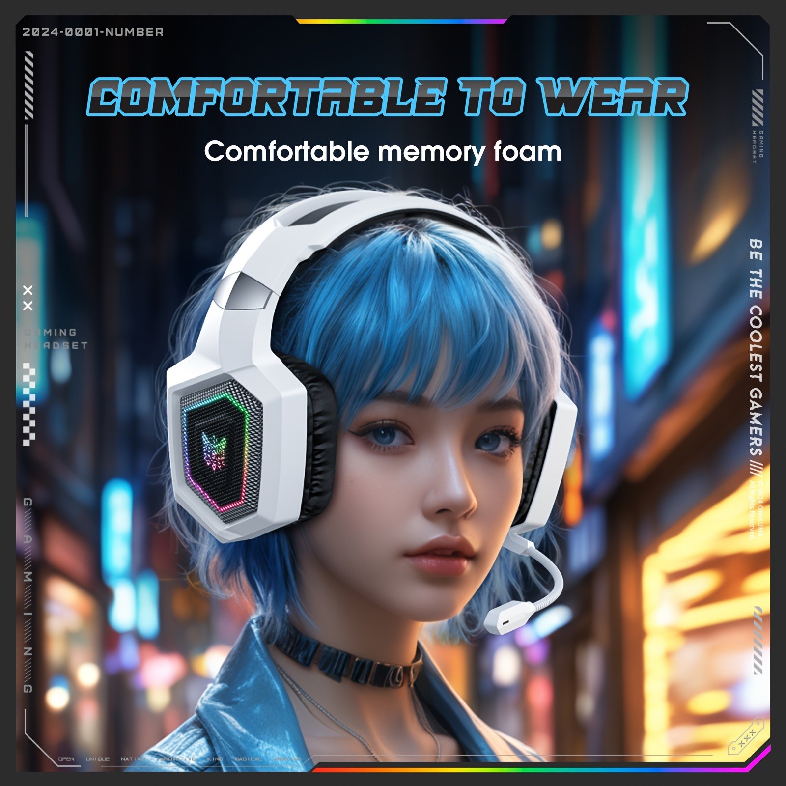 ONIKUMA Wireless 2.4G Gaming Headset  Seamless Connectivity with Long Battery Life and Lossless Audio