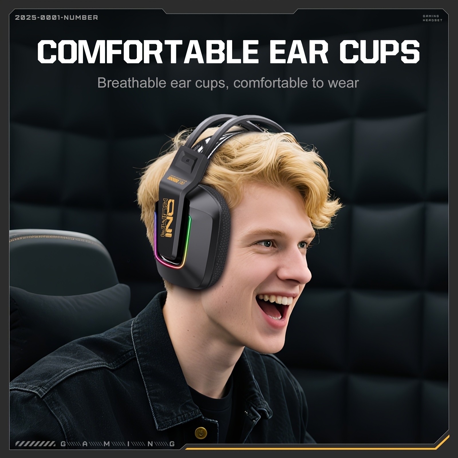 ONIKUMA Wireless Gaming Headset  7.1 Surround Sound, RGB Lighting, and Dual Wireless Connectivity