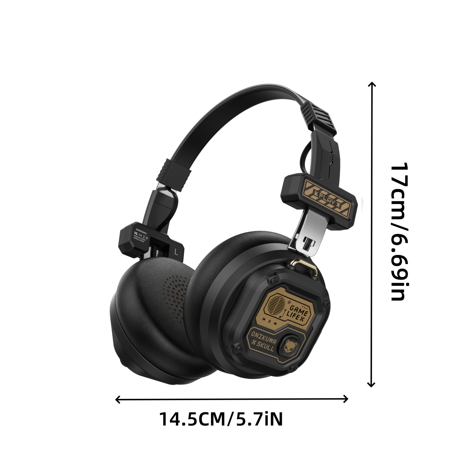 ONIKUMA Portable Foldable Wireless Headphones  Smart Noise Cancellation, Dual-Mode Connectivity, Stylish Design
