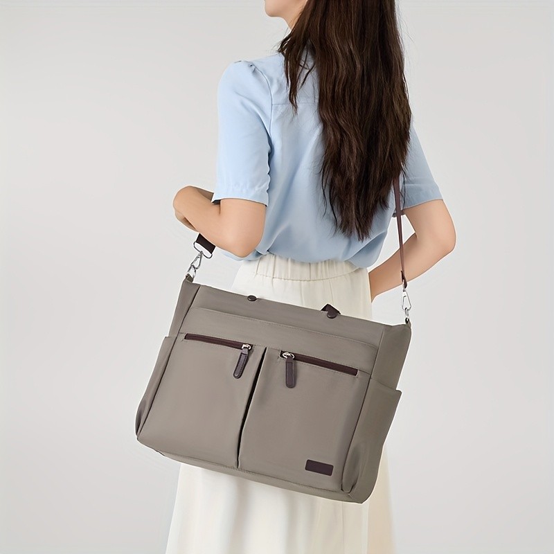 OGEHUAFEE Lightweight Nylon Laptop Bag for Men & Women  Adjustable Shoulder Strap, Multiple Pockets, Ideal for Travel & Daily Use