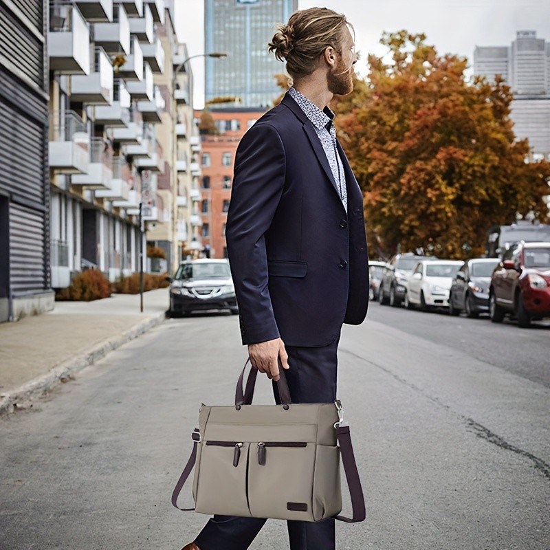 OGEHUAFEE Lightweight Nylon Laptop Bag for Men & Women  Adjustable Shoulder Strap, Multiple Pockets, Ideal for Travel & Daily Use