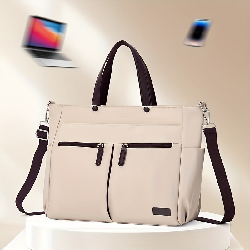 OGEHUAFEE Lightweight Nylon Laptop Bag for Men & Women  Adjustable Shoulder Strap, Multiple Pockets, Ideal for Travel & Daily Use