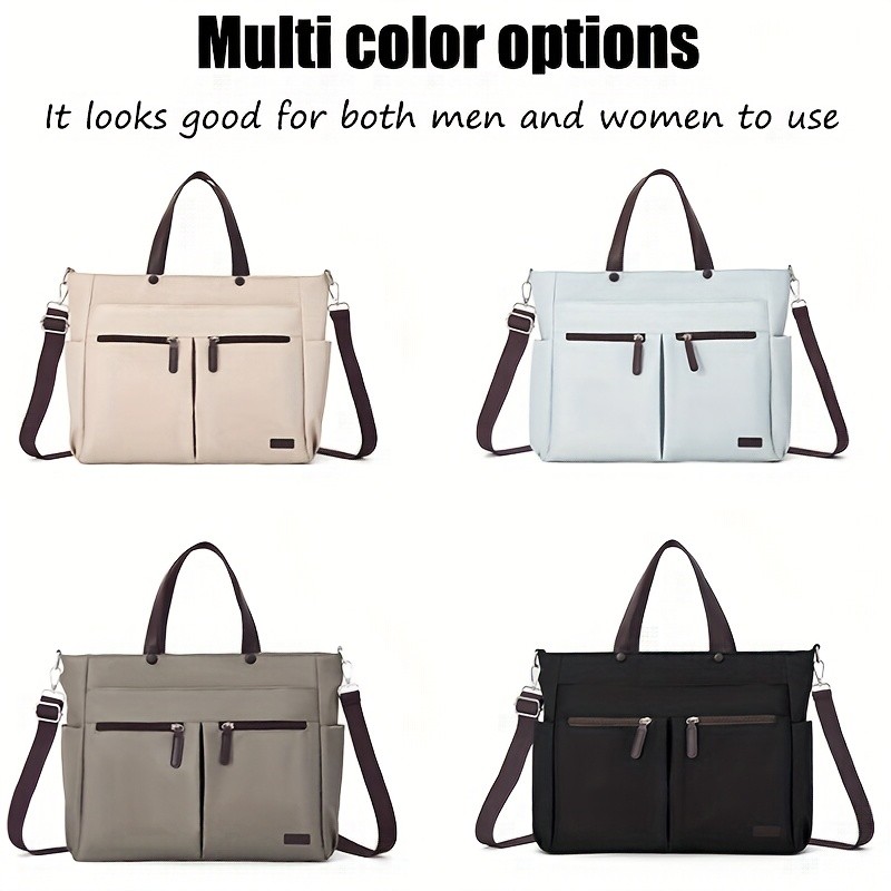 OGEHUAFEE Lightweight Nylon Laptop Bag for Men & Women  Adjustable Shoulder Strap, Multiple Pockets, Ideal for Travel & Daily Use