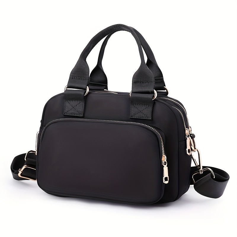 OGEHUAFEE Large Capacity Nylon Bag  Lightweight Travel Shoulder & Handbag with Removable Strap, Zipper Closure, Adjustable Straps, Casual Style