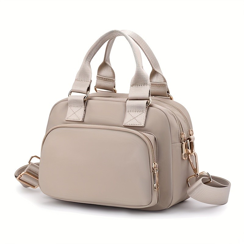 OGEHUAFEE Large Capacity Nylon Bag  Lightweight Travel Shoulder & Handbag with Removable Strap, Zipper Closure, Adjustable Straps, Casual Style