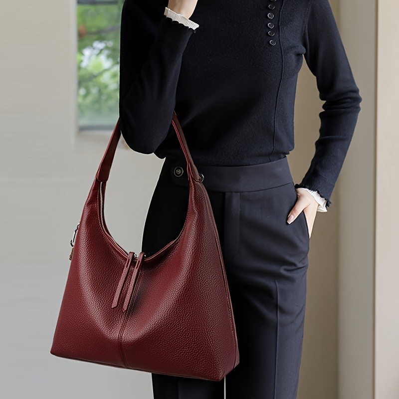 OGEHUAFEE Womens Elegant Large Capacity Tote Handbag  Golden-Tone Hardware, Zipper Closure, Nylon Lining, Multi-Color Options