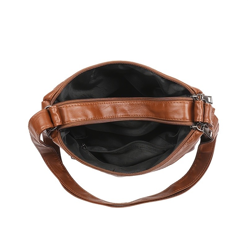 OGEHUAFEE PU Fashionable Womens Bag  Lightweight Crossbody & Shoulder Bag with Multi-Pockets, Double-Layer Main Bag