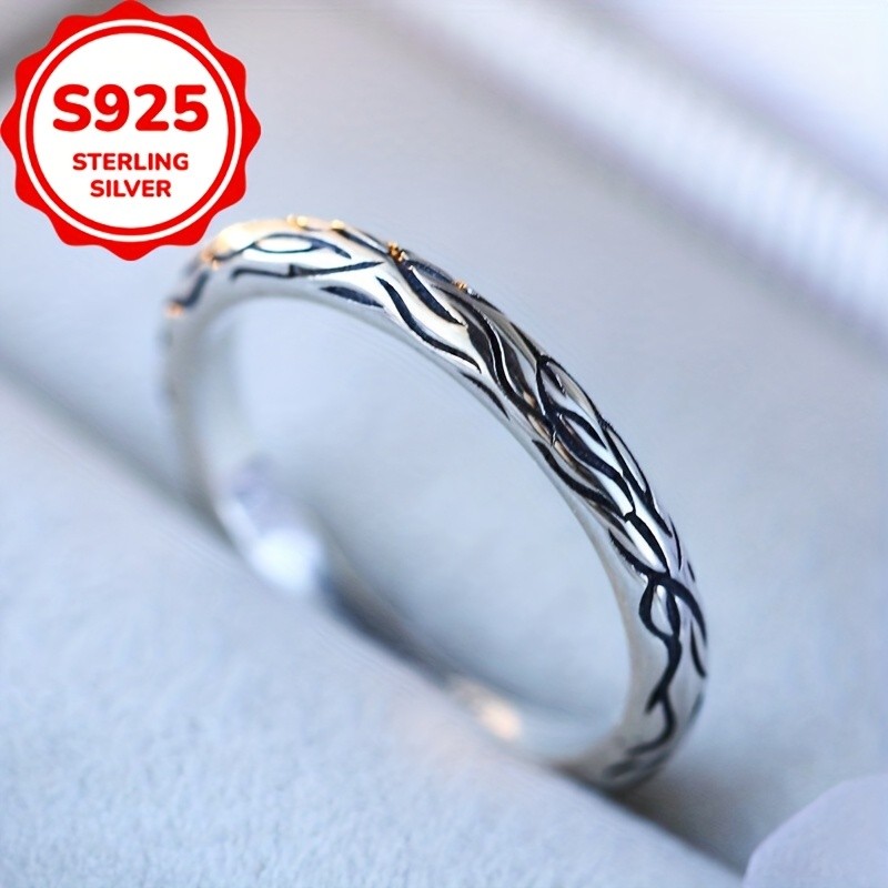 SIMILANKA Womens 925 Silver Ring with Minimalist Snake Design