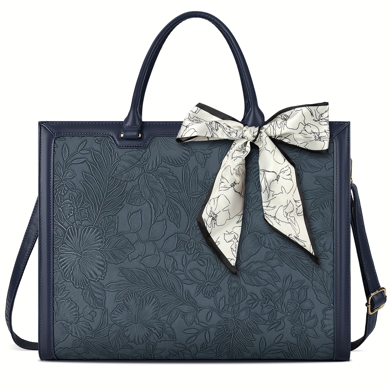 KTMOUW Laptop Bag for Women  39.62 cm Tote, PU Computer Business Briefcase, Large Capacity Shoulder Handbag