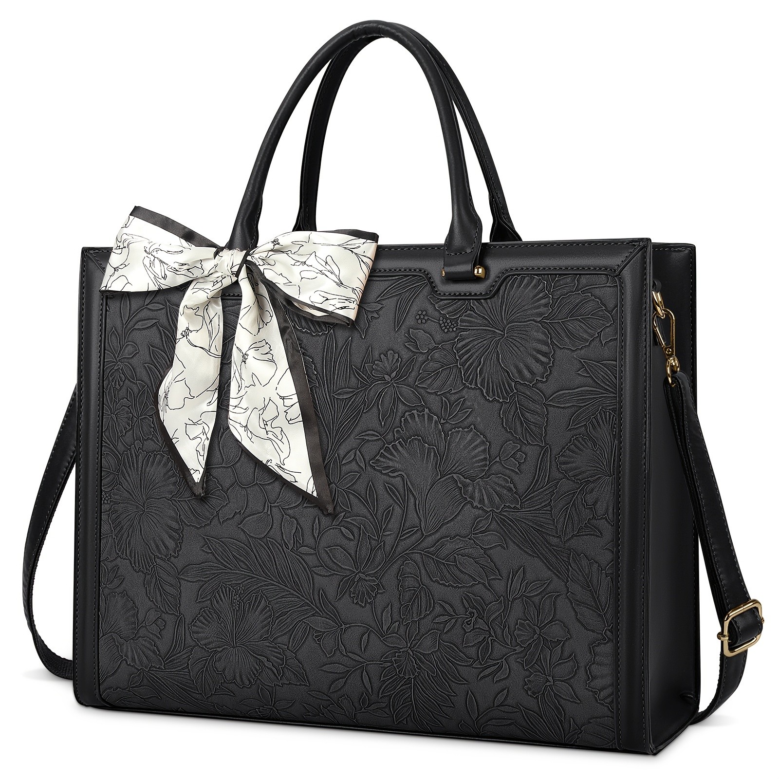 KTMOUW Laptop Bag for Women  39.62 cm Tote, PU Computer Business Briefcase, Large Capacity Shoulder Handbag