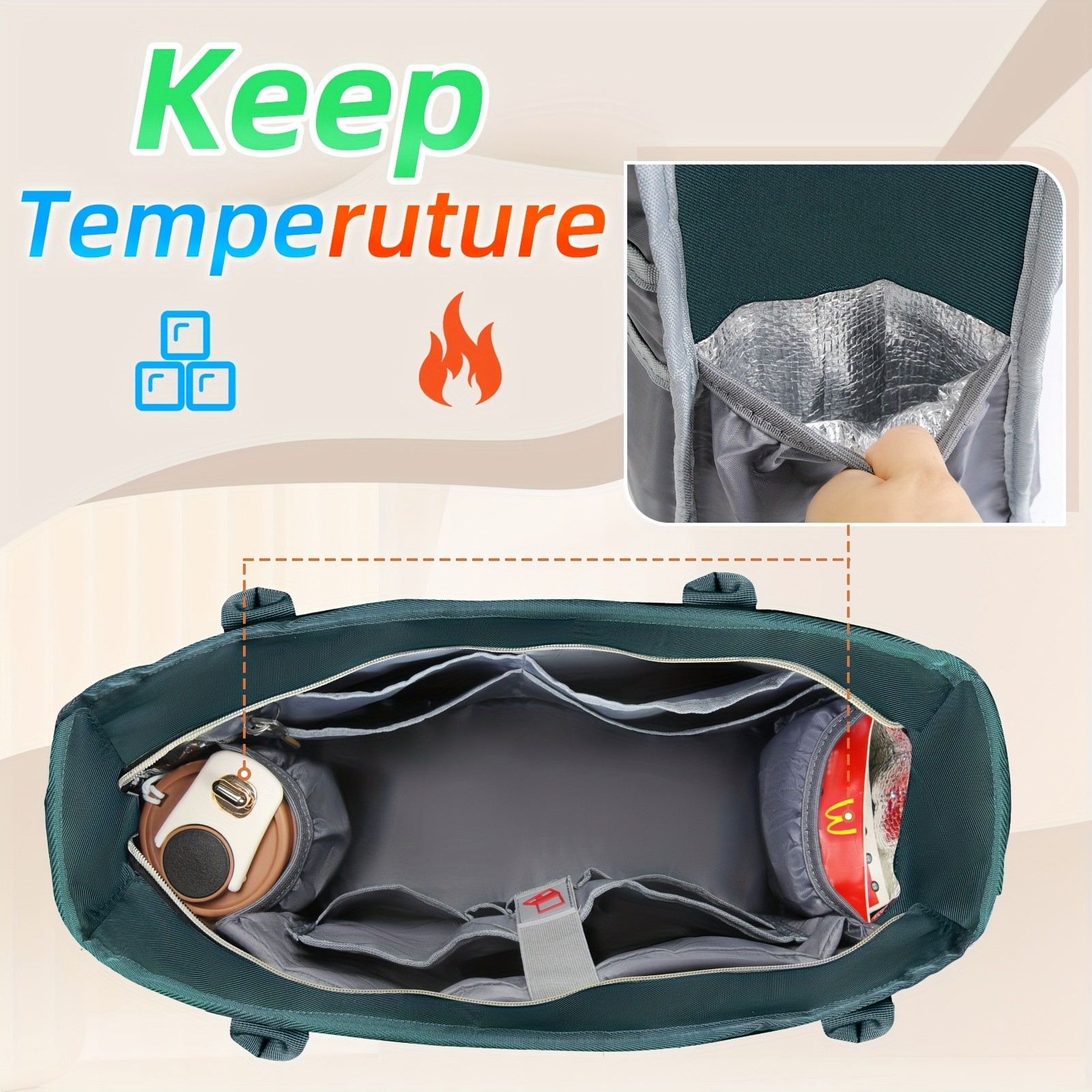 KTMOUW Laptop Bag for Women  Stylish Dark Green Tote, Adjustable Strap, Zipper Closure, Ideal for Teachers & Professionals