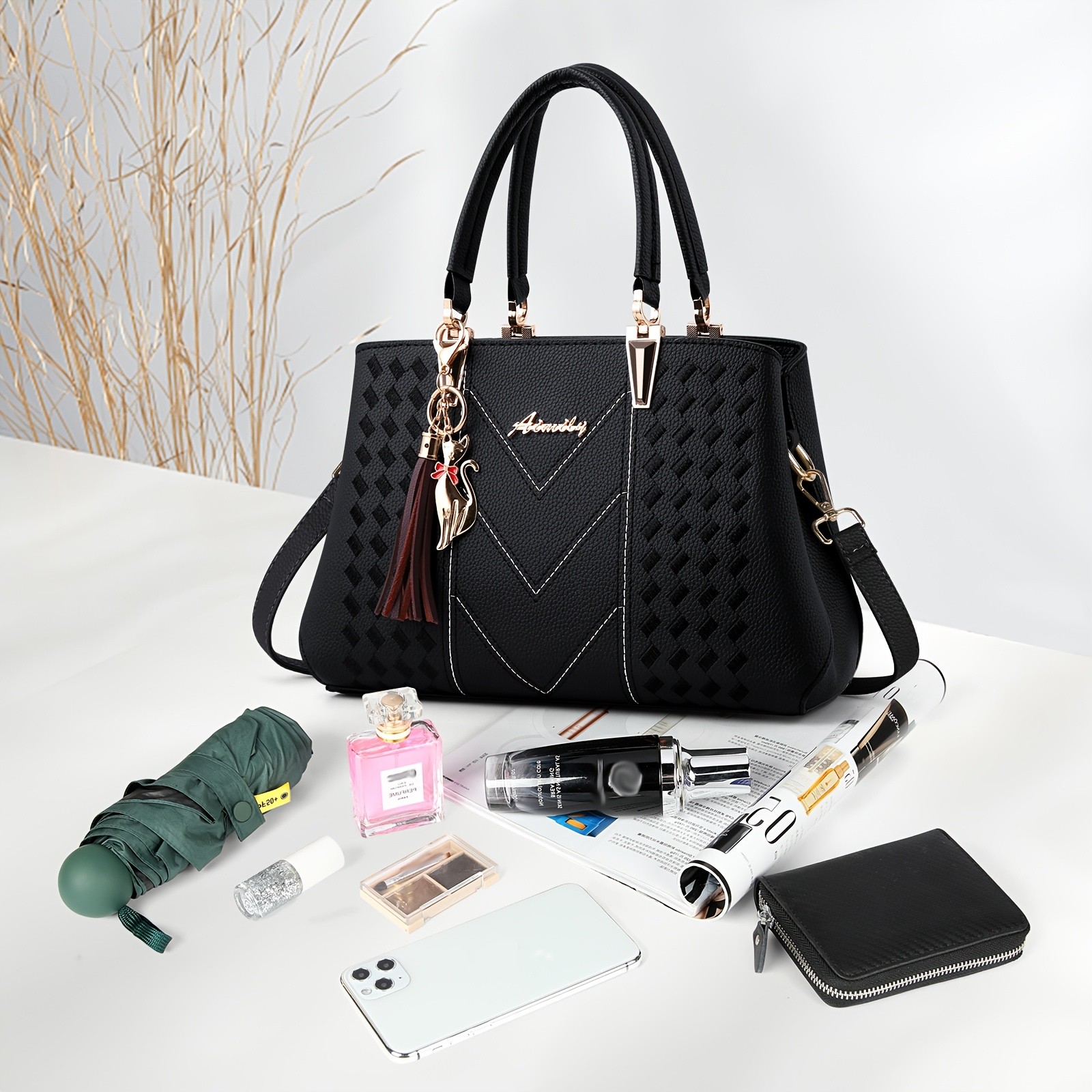 KTMOUW Womens Tote Bag  Multiple Inner Pockets, Small Handbag, Waterproof Shoulder Bag, Stylish and Functional