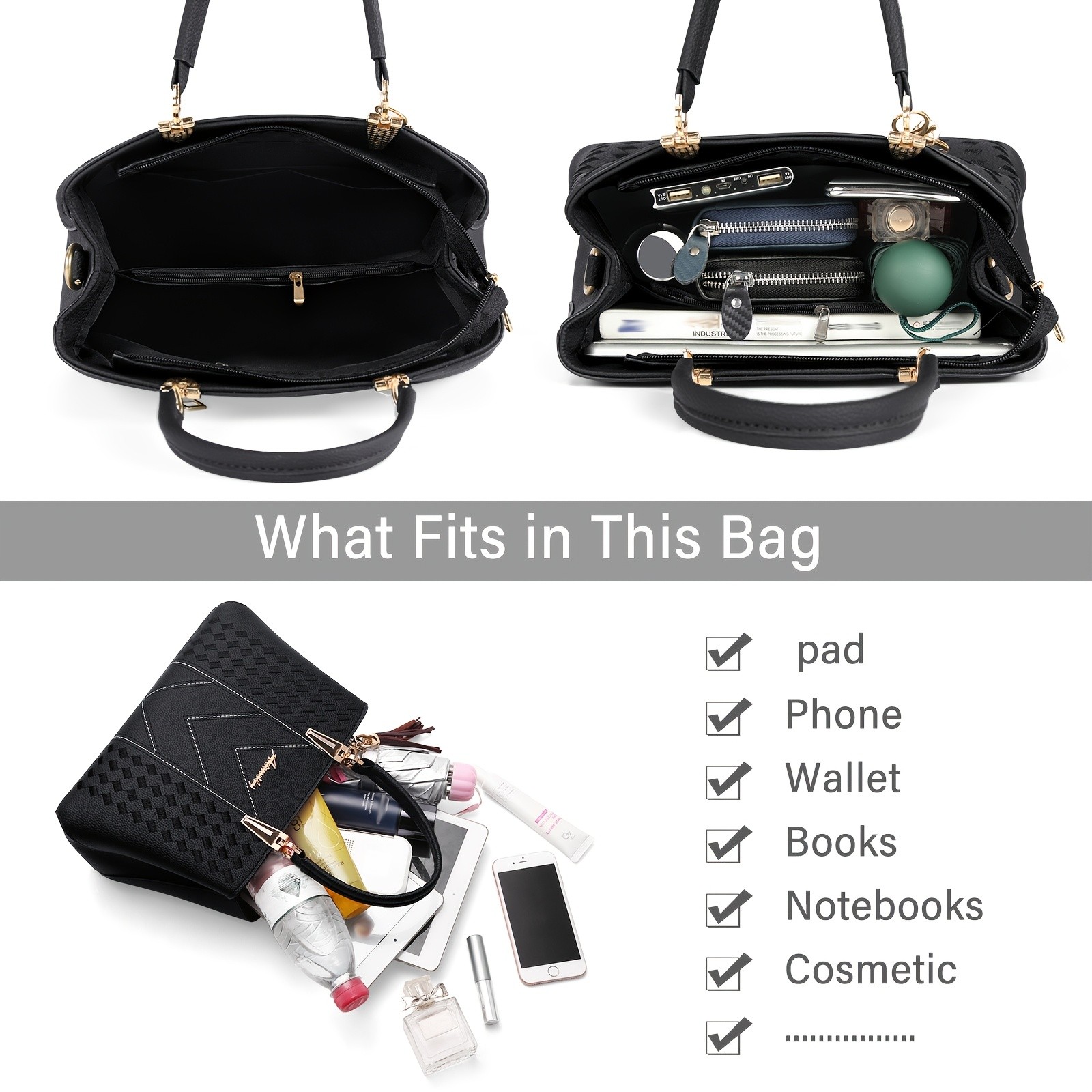 KTMOUW Womens Tote Bag  Multiple Inner Pockets, Small Handbag, Waterproof Shoulder Bag, Stylish and Functional