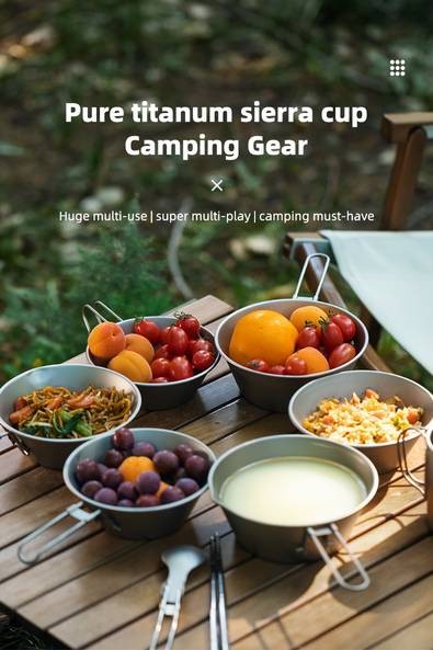 Tiartisan Ultralight Pure Titanium 260ml Camping Bowl  Compact, Durable Food Container for Outdoor Adventures