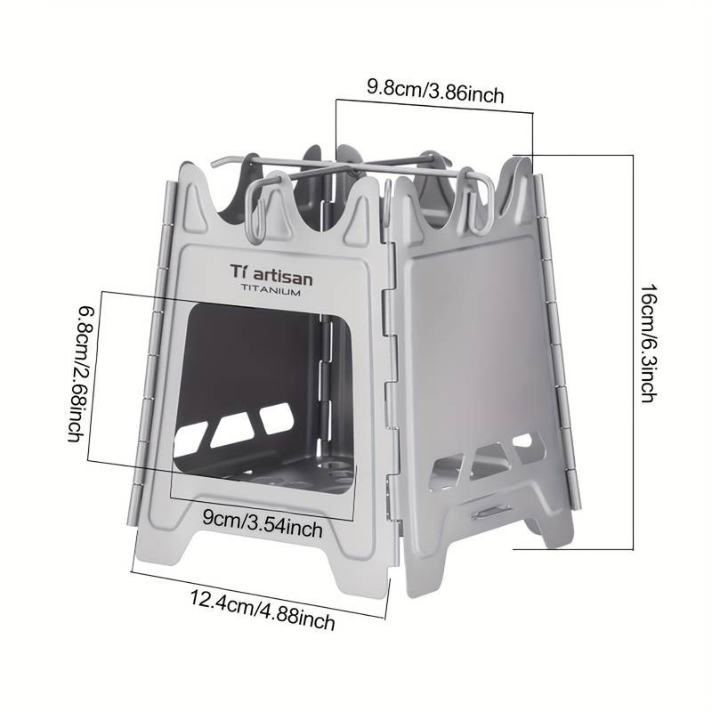 Tiartisan Pure Titanium Stainless Steel Camping Chains Design Fire Pit  Ultra-Lightweight Foldable Charcoal BBQ Grill