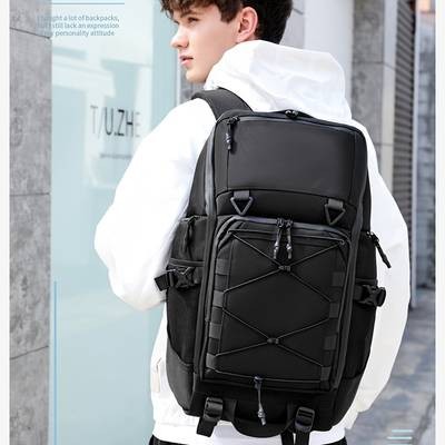 OZUKO Large Capacity Sports Backpack  Multi-Compartment 43.94cm Laptop Bag with Photography Stand for Travel, Gym, and Outdoor Adventures