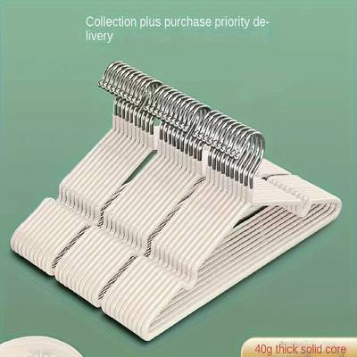 50pcs Heavy-Duty Non-Slip Metal Clothes Hangers  Space-Saving Garment Organizers for Coats, Shirts, and More