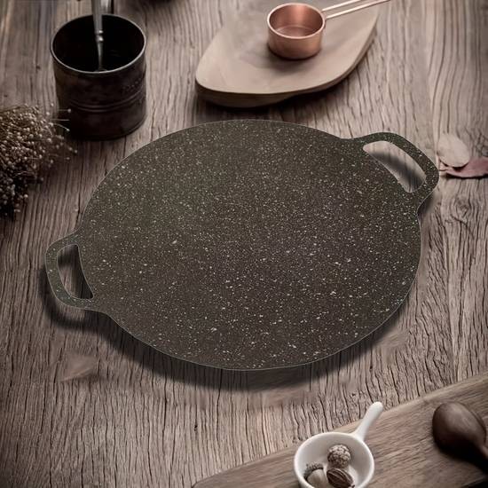 ITECHJOY 3pcs Versatile Non-Stick Cast Iron BBQ Grill Pan Set  Easy-Clean, Portable Frying Skillet for Outdoor Cooking