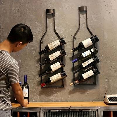 ITECHJOY Vintage Bronze Wall-Mounted Wine Rack  A Rustic Touch for Your Home Bar
