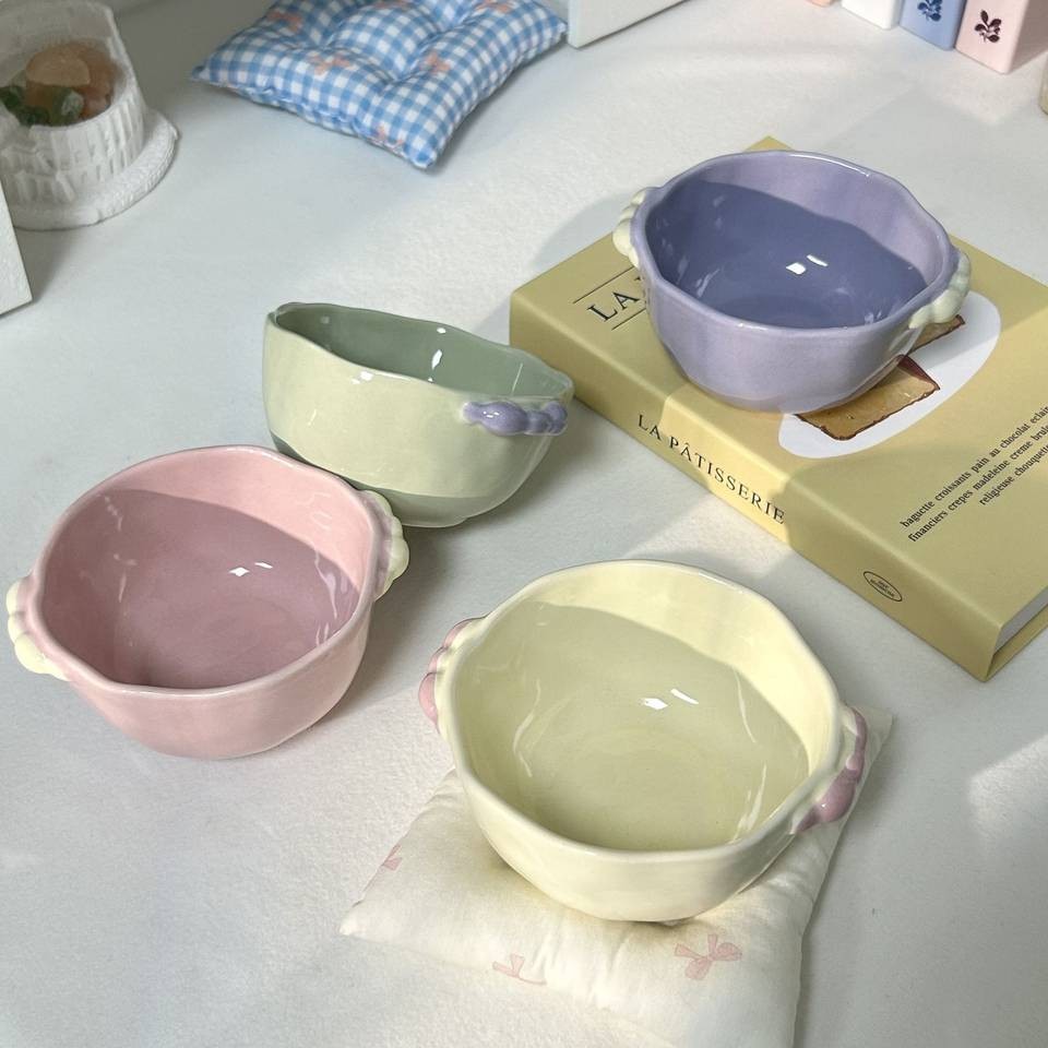 ITECHJOY 4pcs Macaron Colored Cute Bowls  Add a Touch of Charm to Your Dining Experience
